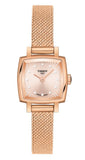 Tissot Lovely Square Lady Quartz Rose Gold Dial Rose Gold Mesh Bracelet Watch For Women - T058.109.33.456.00