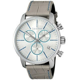 Calvin Klein City Chronograph White Dial White Leather Strap Watch for Men - K2G271Q4