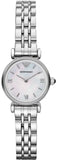 Emporio Armani Gianni T Bar Mother of Pearl Dial Silver Steel Strap Watch For Women - AR1688