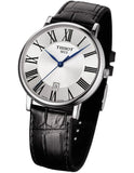 Tissot Carson Premium Silver Dial Black Leather Strap Watch For Men - T122.410.16.033.00