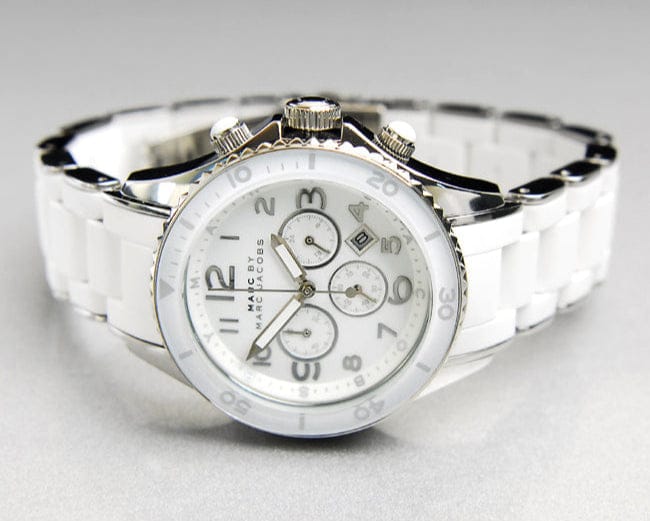 Marc Jacobs Rock White Dial White Silicone Strap Watch for Women - MBM2545