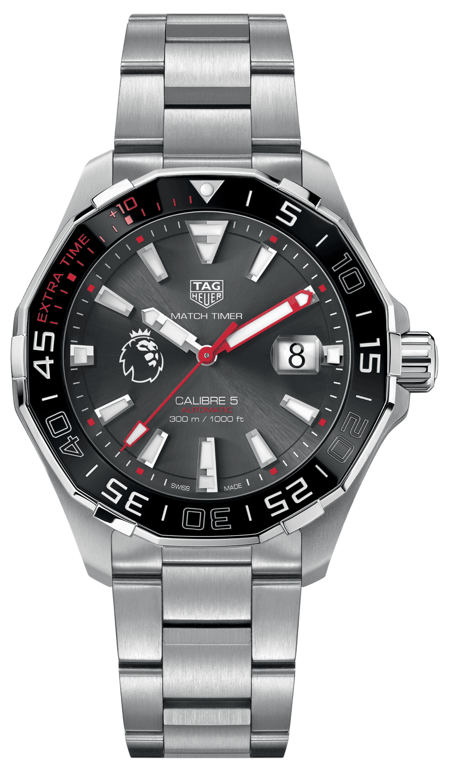 Tag Heuer Aquaracer Calibre 5 Premiere League Edition Black Dial Silver Stainless Steel Watch for Men - WAY201D.BA0927