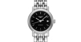 Longines Presence 25.5mm Automatic Black Dial Silver Steel Strap Watch for Women - L4.321.4.52.6