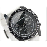 Emporio Armani Sportivo Chronograph Black Dial White Rubber Strap Watch For Men - AR6112