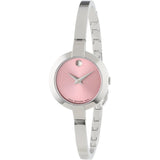 Movado Bela Museum Pink Dial Silver Steel Strap Watch For Women - 0606596