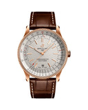 Breitling Navitimer Automatic 41 Silver Dial Brown Leather Strap Watch for Men - R17326211G1P1