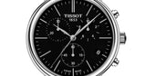 Tissot Carson Premium Chronograph Black Dial Black Leather Strap Watch For Women - T122.417.16.051.00