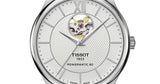 Tissot T Classic Tradition Powermatic 80 Open Heart Silver Dial Brown Leather Strap Watch for Men - T063.907.16.038.00