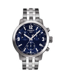 Tissot PRC 200 Chronograph Quartz Blue Dial Silver Steel Strap Watch For Men - T114.417.11.047.00