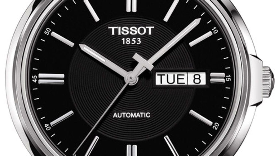 Tissot Automatics III Black Dial Silver Steel Strap Watch For Men - T065.430.11.051.00