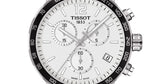 Tissot Quickster Chronograph NBA Golden State Warriors White Dial Two Tone NATO Strap Watch for Men - T095.417.17.037.15