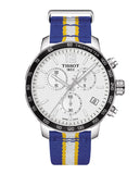 Tissot Quickster Chronograph NBA Golden State Warriors White Dial Two Tone NATO Strap Watch for Men - T095.417.17.037.15