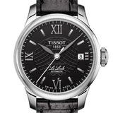 Tissot Le Locle Automatic Lady Black Dial Black Leather Strap Watch for Women - T41.1.123.57