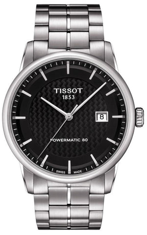 Tissot Luxury Powermatic 80 Black Dial Silver Steel Strap Watch for Men - T086.407.11.201.02