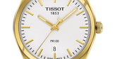 Tissot T Classic PR 100 Quartz White Dial Gold Steel Strap Watch for Men - T101.410.33.031.00