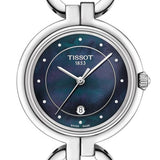 Tissot T Lady Flamingo Blue Mother of Pearl Dial Silver Steel Strap Watch for Women - T094.210.11.126.00