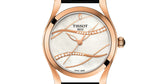 Tissot T Wave Diamond Mother of Pearl Dial Black Leather Strap Watch For Women - T112.210.36.111.00