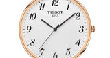 Tissot T Classic Everytime White Dial Rose Gold Mesh Bracelet Watch for Men - T109.610.33.032.00