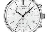 Tissot Carson Premium Chronograph White Dial Brown Leather Strap Watch For Men - T122.417.16.011.00