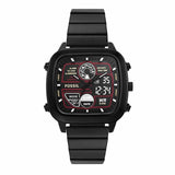 Fossil Retro Analog-Digital Black Dial Black Steel Strap Watch for Men - FS5891