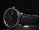 Tissot T Classic Tradition Black Dial Black Leather Strap Watch For Men - T063.610.16.057.00