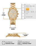 Michael Kors Ritz Chronograph Gold Dial Gold Steel Strap Watch For Women - MK7310