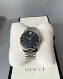 Gucci G Timeless Automatic Black Dial Silver Steel Strap Watch For Men - YA126353