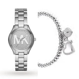 Michael Kors Mini Slim Runway Silver Dial Silver Steel Strap Watch for Women - MK3548