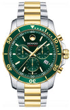 Movado Series 800 Chronograph Green Dial Two Tone Steel Strap Watch For Men - 2600148