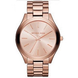 Michael Kors Mini Slim Runway Chronograph Quartz Rose Gold Dial Rose Gold Steel Strap Watch For Women - MK3205