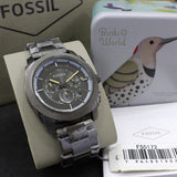 Fossil Machine Chronograph Grey Dial Grey Steel Strap Watch for Men - FS5172