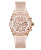 Guess Athena Rose Gold Dial Rose Gold Rubber Strap Watch for Women - GW0409L3