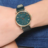 Marc Jacobs Baker Mini Green Dial Green Leather Strap Watch for Women - MBM1272