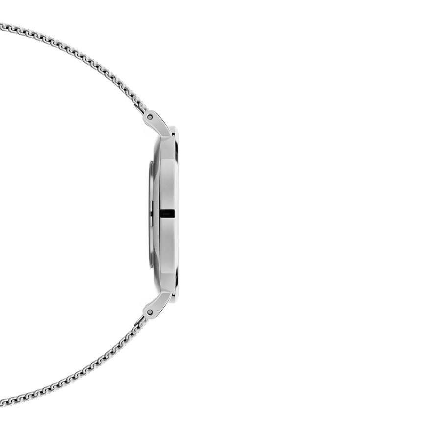Daniel Wellington Petite Sterling White Dial Silver Mesh Bracelet Watch For Women - DW00100220
