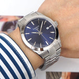 Tissot Gentleman Quartz Blue Dial Silver Steel Strap Watch For Men - T127.410.11.041.00