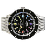 Breitling Superocean Heritage '57 Black Dial Silver Mesh Bracelet Watch for Men - A103701A1B1A1