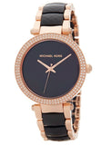 Michael Kors Parker Mother of Pearl Black Dial Two Tone Steel Strap Watch for Women - MK6414