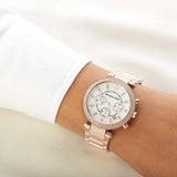 Michael Kors Parker White Dial with Diamonds Rose Gold Steel Strap Watch for Women - MK5491