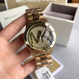 Michael Kors Runway Gold Dial Gold Steel Strap Watch for Women - MK5706