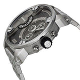 Diesel Little Daddy Chronograph Black Dial Silver Steel Strap Watch For Men - DZ7259