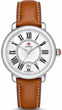 Michele Serein Mother of Pearl Dial Brown Leather Strap Watch for Women - MWW21B000010