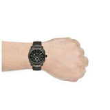 Fossil Machine Chronograph Black Dial Grey Steel Strap Watch for Men - FS4662