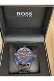 Hugo Boss Ocean Edition Blue Dial Black Mesh Bracelet Watch for Men - 1513702