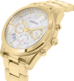 Fossil Boyfriend Gold Dial Gold Steel Strap Watch for Women - ES3884