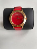 Marc Jacobs Blade Red Dial Red Leather Strap Watch for Women - MBM1210