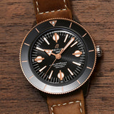 Breitling Superocean Heritage '57 Black Dial Brown Leather Strap Watch for Men - U10370121B1X1