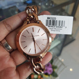 Michael Kors Slim Runway Rose Gold Dial Rose Gold Steel Strap Watch for Women - MK3223