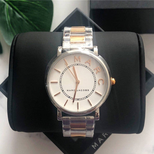 Marc Jacobs Roxy Silver Dial Two Tone Steel Strap Watch for Women - MJ3551