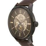 Fossil Townsman Automatic Black Dial Brown Leather Strap Watch for Men - ME3155