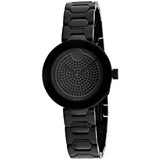 Movado Bold Crystals Black Dial Black Steel Strap Watch for Women - 3600576